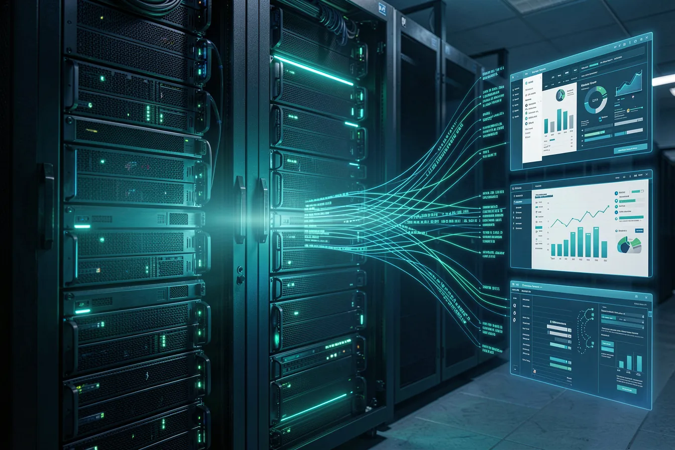 On-premise server with structured data streams to enterprise software behind a firewall