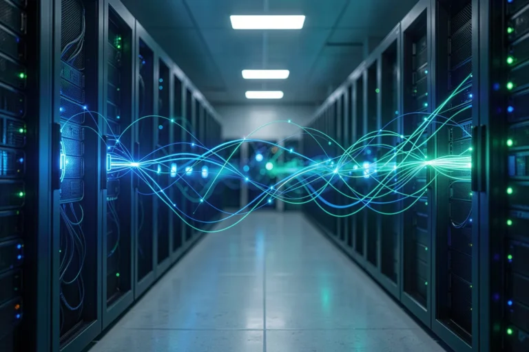 Data centre with connected cache nodes illustrating semantic caching in the enterprise