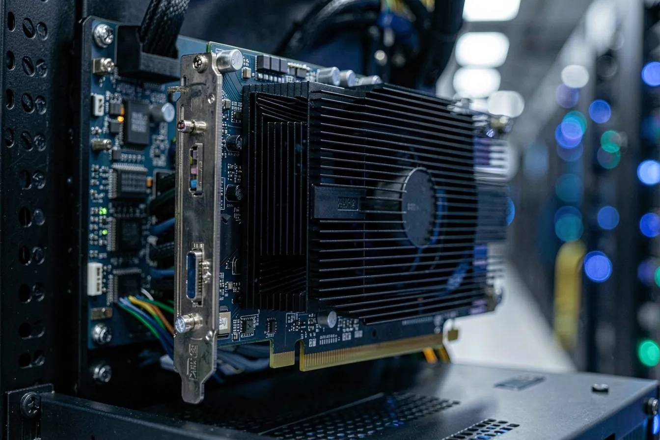 GPU accelerator card inside an inference server