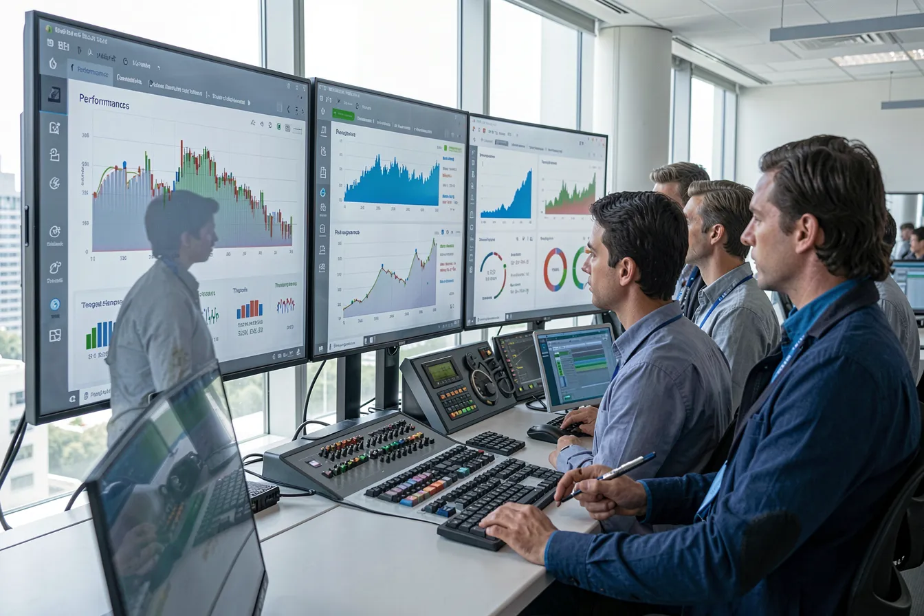 IT team monitoring throughput and latency of an AI inference server
