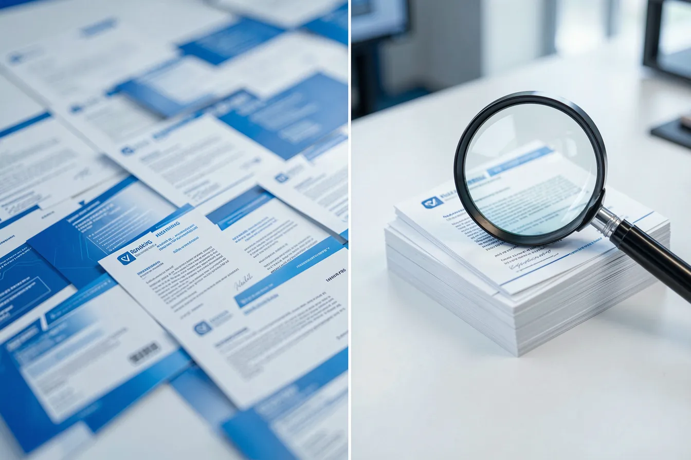 Reordered hit list: the three most relevant documents pulled from many candidates
