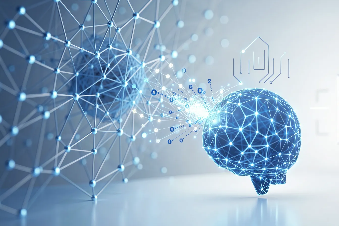 Knowledge transfer from a large teacher model to a small AI model