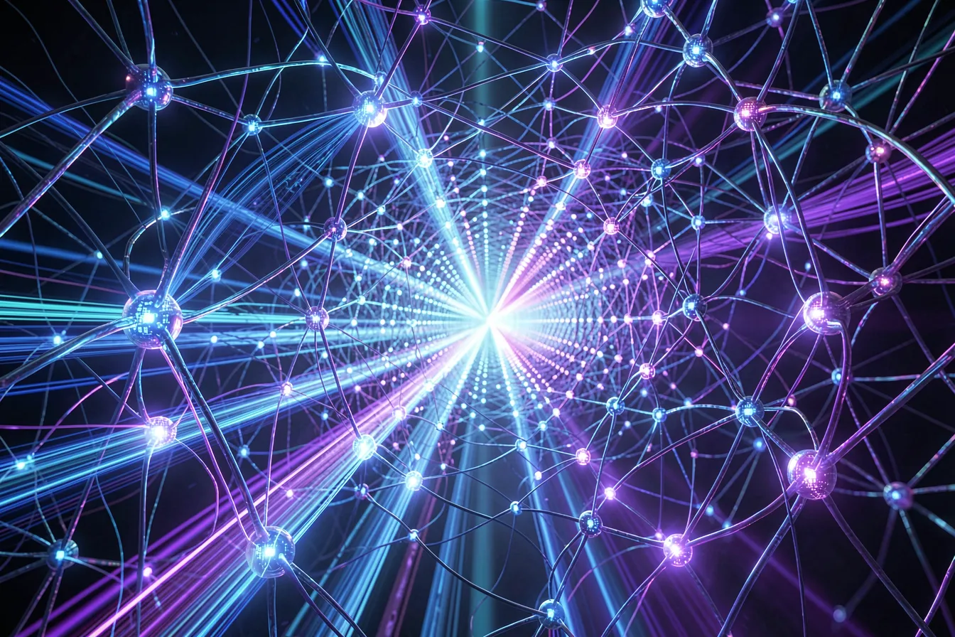 Abstract visualization of a neural network with a long context
